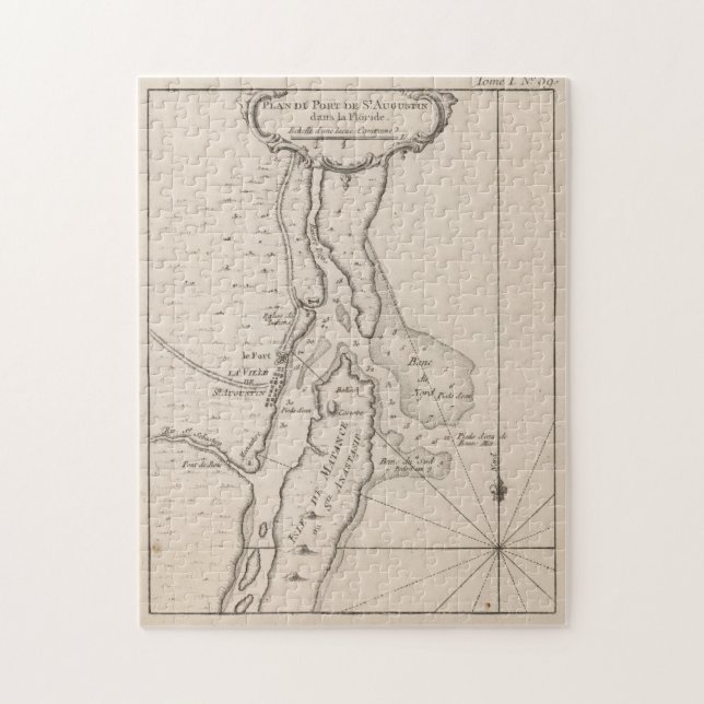 Puzzle Mapa de época de St Augustine FL (1764) (Vertical)