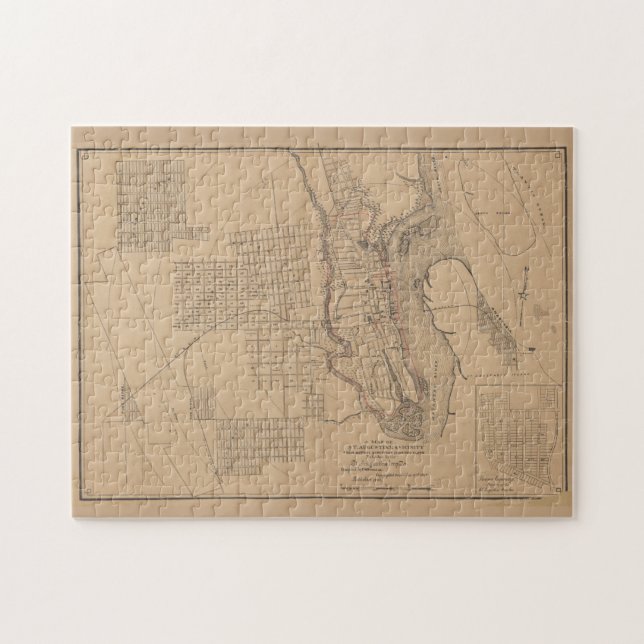 Puzzle Mapa de época de St Augustine FL (1888) (Horizontal)