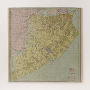 Puzzle Mapa de época de Staten Island NY (1911)