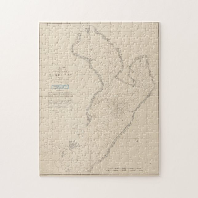 Puzzle Mapa de época de Tampa Bay FL (1855) (Vertical)