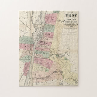 Puzzle Mapa de época de Troy NY (1874)