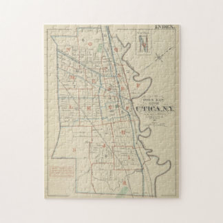 Puzzle Mapa de época de Utica Nueva York (1883)