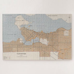 Puzzle Mapa de época de Vancouver Canadá (1915)