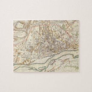 Puzzle Mapa de época de Varsovia Polonia (1831)