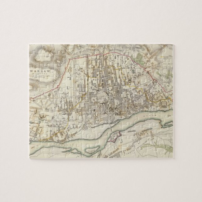 Puzzle Mapa de época de Varsovia Polonia (1831) (Horizontal)