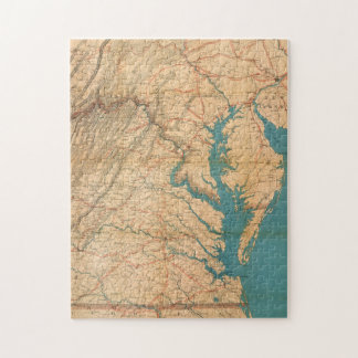 Puzzle Mapa de época de Virginia y la bahía de Chesapeake