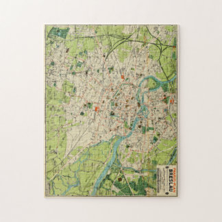 Puzzle Mapa de época de Wroclaw Polonia (1910)
