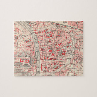 Puzzle Mapa de época de Wurzburg Alemania (1905)