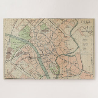 Puzzle Mapa de época de York Inglaterra (1890)