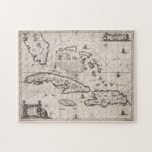 Puzzle Mapa de época del Caribe (1650)