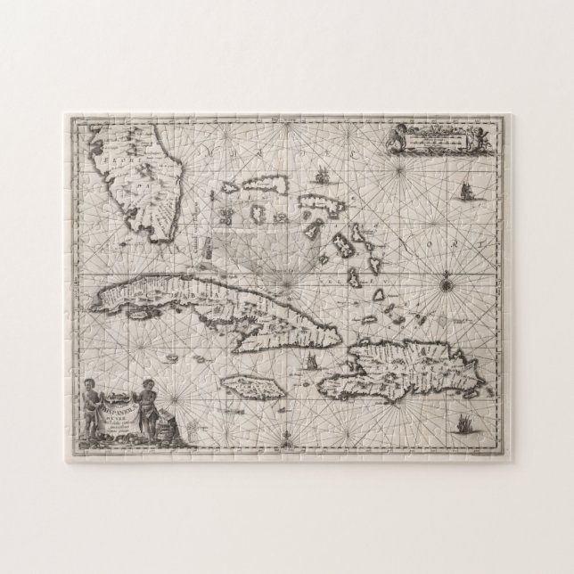 Puzzle Mapa de época del Caribe (1650) (Horizontal)
