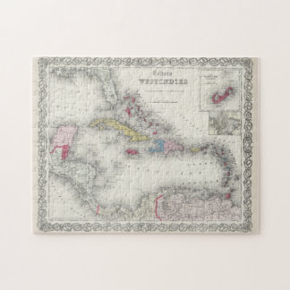 Puzzle Mapa de época del Caribe (1865)