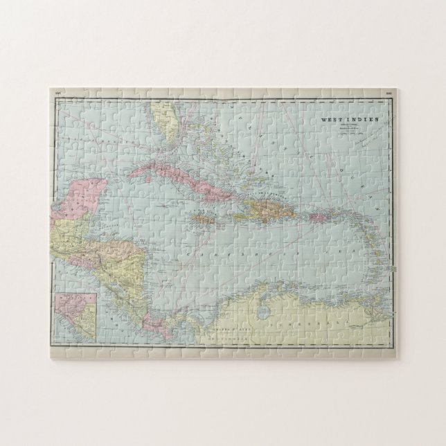 Puzzle Mapa de época del Caribe (1889) (Horizontal)