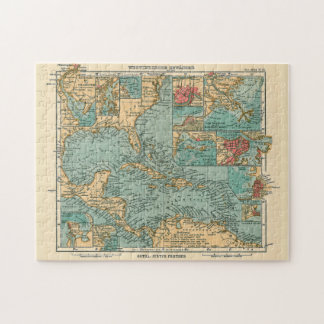 Puzzle Mapa de época del Caribe (1906)