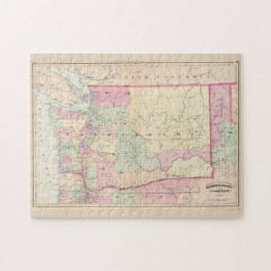 Puzzle Mapa de época del estado de Washington (1874)