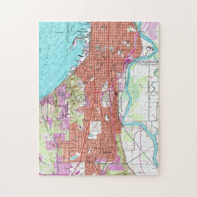 Puzzle Mapa de época del Everett Washington (1953) (Vertical)