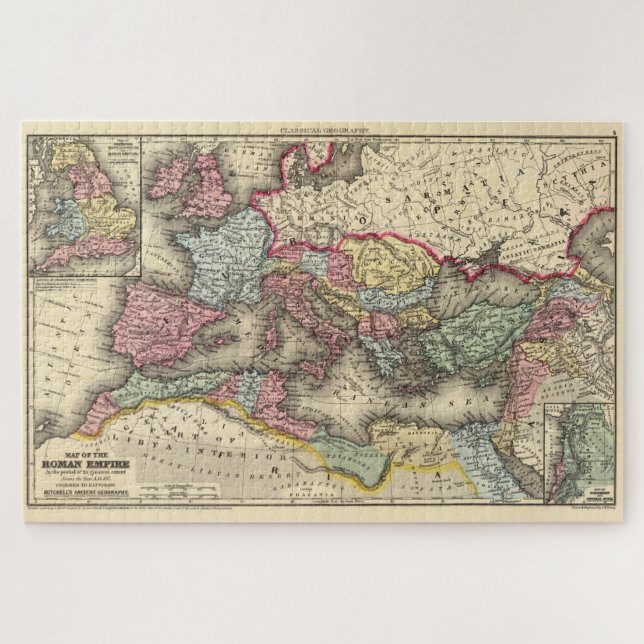 Puzzle Mapa de época del Imperio Romano (1873) (Horizontal)