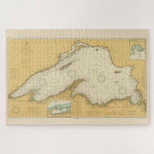 Puzzle Mapa de época del lago Superior (1832)