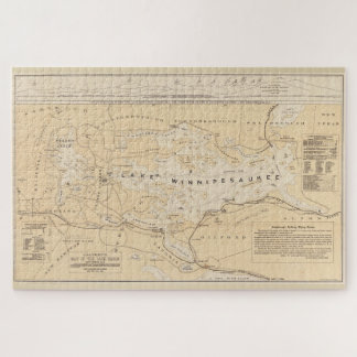 Puzzle Mapa de época del lago Winnipesaukee (1896)