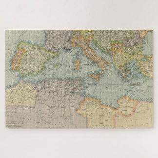 Puzzle Mapa de época del mar Mediterráneo (1912)