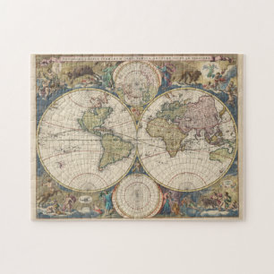 Puzzle Mapa de época del mundo (1690)
