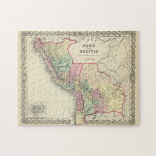 Puzzle Mapa de época del Perú y Bolivia (1856)