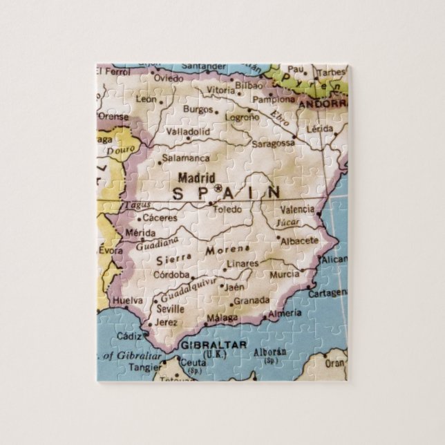 Puzzle Mapa de España Diseño Vintage (Vertical)