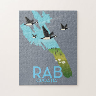 Puzzle Mapa de estilo antiguo de Rab Coratia