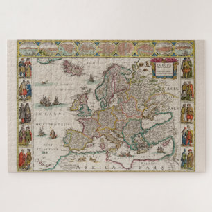 Puzzle Mapa de Europa de la Edad Media (por Willem Blaeu)