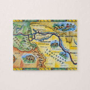 Puzzle Mapa de expedición de Lewis y Clark