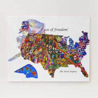 Puzzle Mapa de Faces of Freedom USA