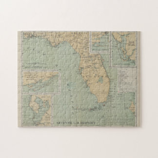 Puzzle Mapa de faro de época de Florida (1898)