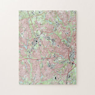 Puzzle Mapa de Fayetteville en Carolina del Norte (1997)