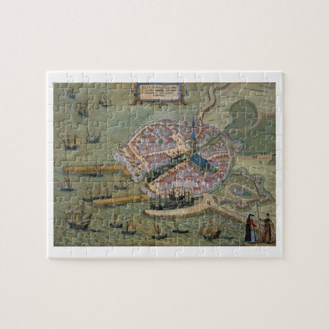 Puzzle Mapa de Flissinga, de 'Civitates Orbis Terrarum (Horizontal)