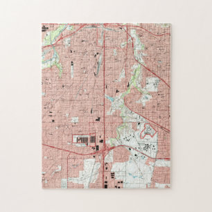 Puzzle Mapa de Fort Worth Texas (1995)