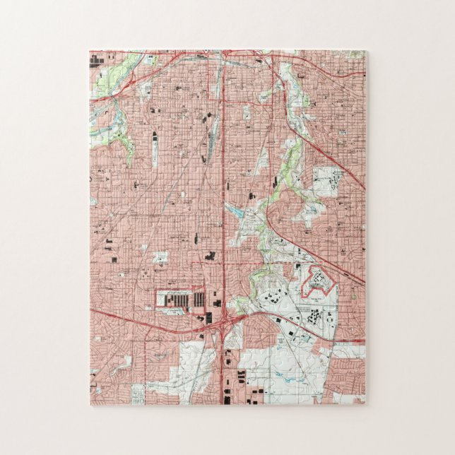 Puzzle Mapa de Fort Worth Texas (1995) (Vertical)