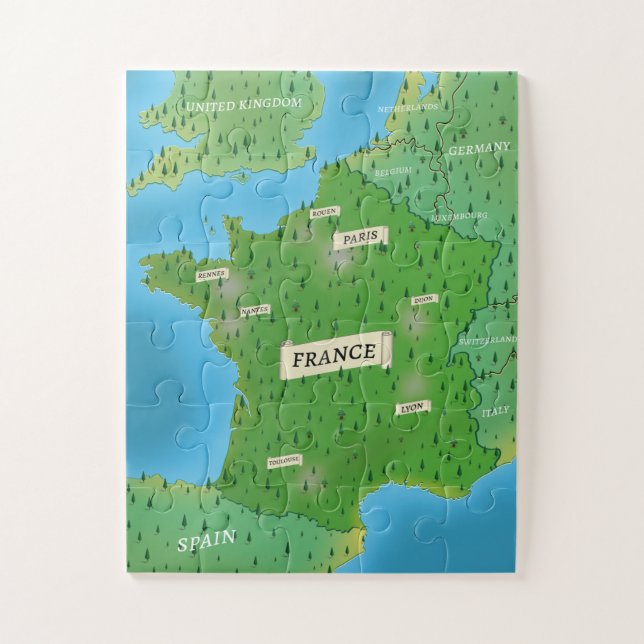 Puzzle Mapa De Francia (Vertical)