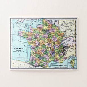Puzzle Mapa de Francia de época
