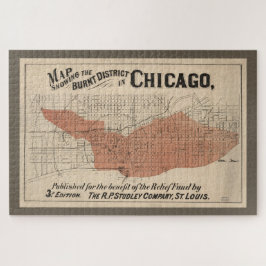 Puzzle Mapa de Fuego Grande de Chicago de época, 1871
