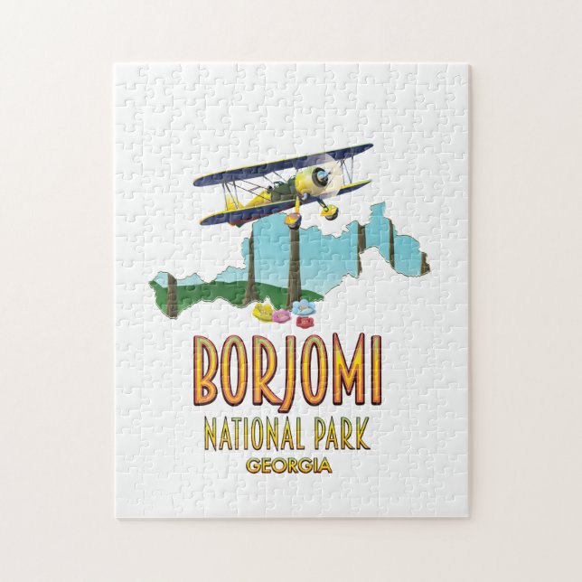 Puzzle Mapa de Georgia del Parque Nacional de Borjomi (Vertical)