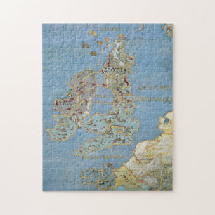 Puzzle Mapa de Gran Bretaña del siglo XVI y de Francia