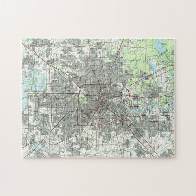 Puzzle Mapa de Houston Tejas (1992) (Horizontal)