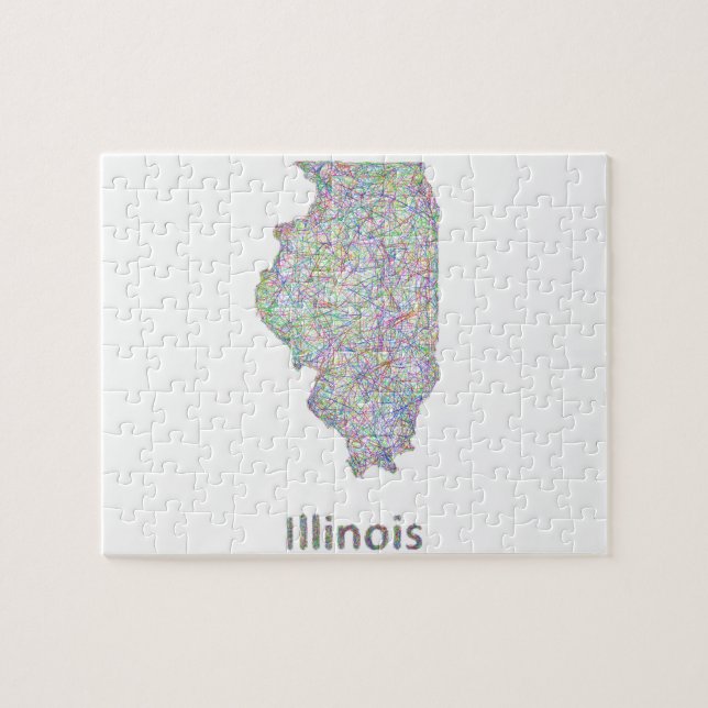 Puzzle Mapa de Illinois (Horizontal)