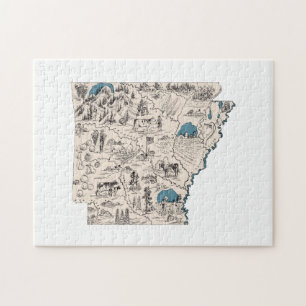 Puzzle Mapa de imágenes arkansas con forma de Arkansas