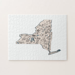 Puzzle Mapa de imágenes de época de Nueva York