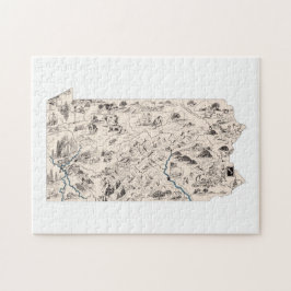 Puzzle Mapa de imágenes de época de Pensilvania