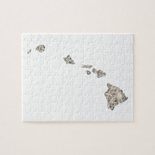 Puzzle Mapa de imágenes de época en forma de Hawaii