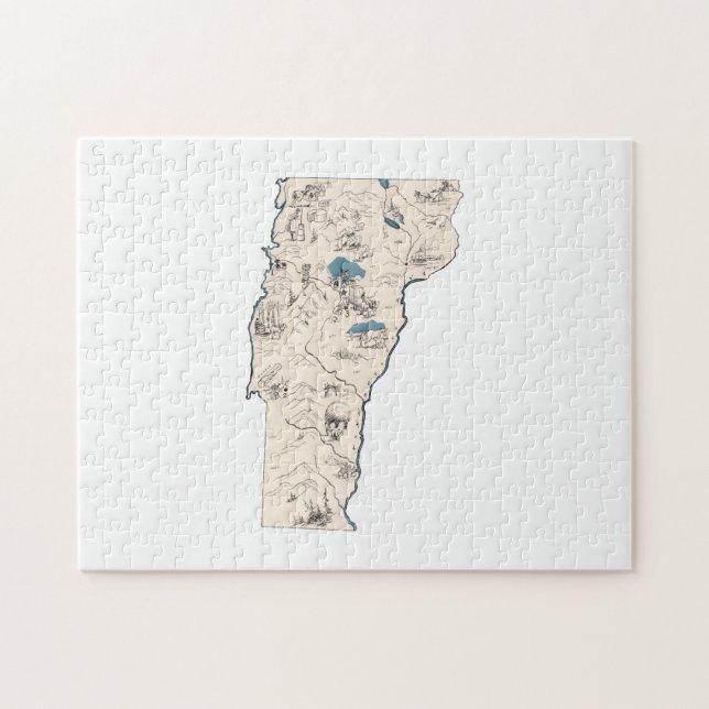 Puzzle Mapa de imágenes de época vermont (Horizontal)