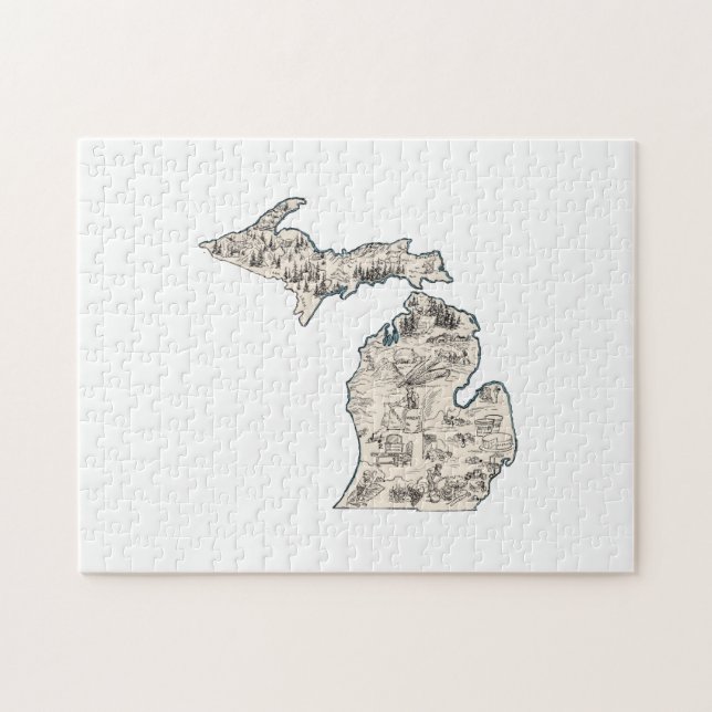 Puzzle Mapa de imágenes de la cosecha de Michigan (Horizontal)
