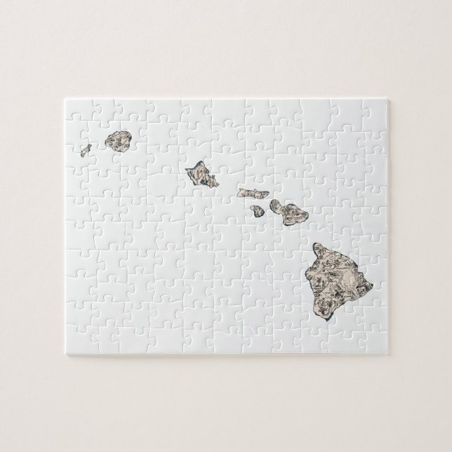 Puzzle Mapa de imágenes de la época de Hawaii (Horizontal)